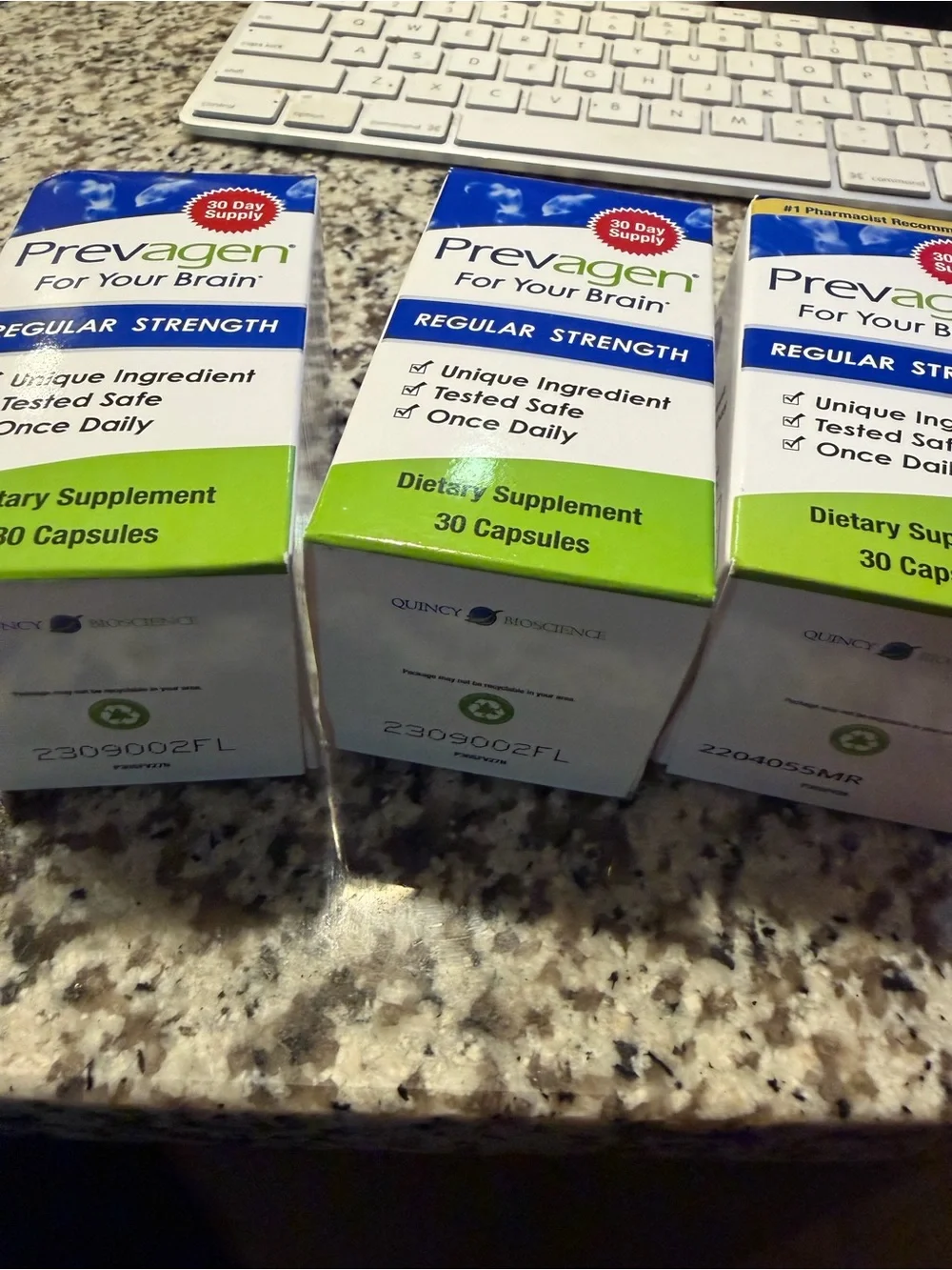 Lot of 3 Prevagen Regular Strength 30 capsules each